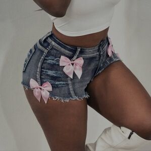 NWT (In Package No Tag) Denim Shorts with Pink Bows